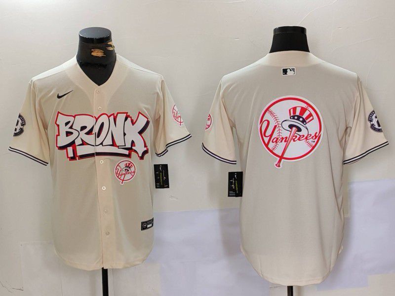 Men New York Yankees Blank Cream joint name 2024 Nike MLB Jersey style 18